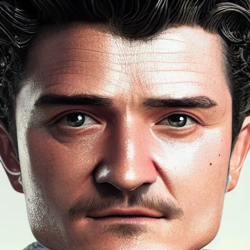 Image similar to hyperrealistic glamour shot of orlando bloom as the lead character in pixar's movie up, stunning 3 d render inspired by istvan sandorfi & xiang duan, perfect symmetry, dim volumetric cinematic lighting, 8 k octane comprehensive render, extremely mega hyper - detailed and lifelike attributes & atmosphere, intricate, realistic flesh texture, masterpiece, artstation, stunning,