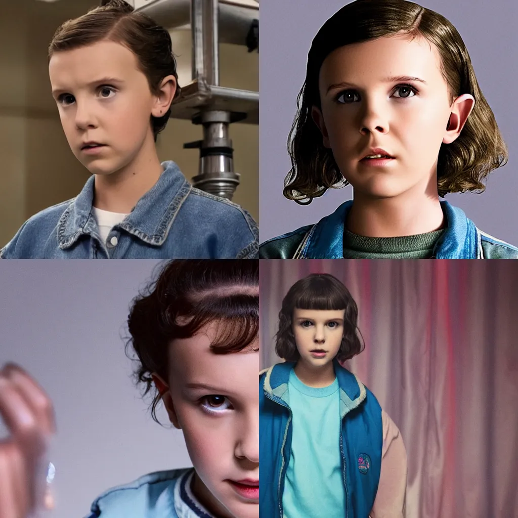 Prompt: photo of millie bobby brown from stranger things