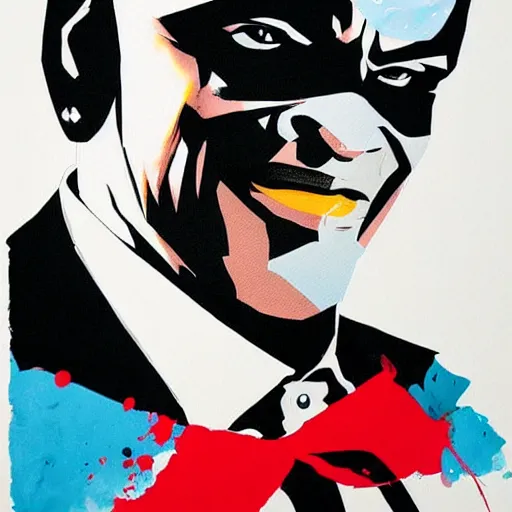 Prompt: Obama as Batman, painted by Conrad Roset