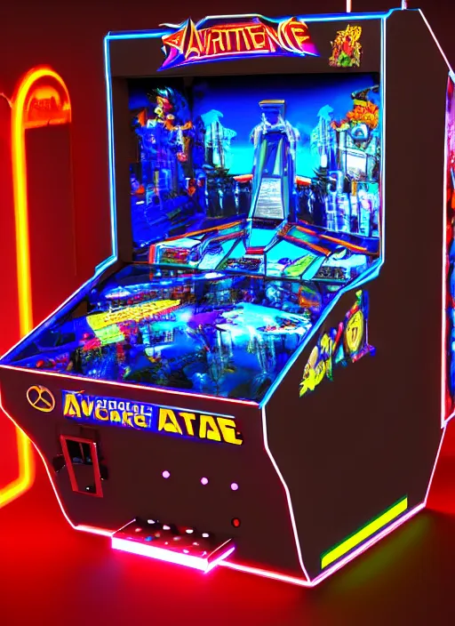 Prompt: photo of a 4 th dimensional arcade machine, octane render, unreal engine 5, award winning art, 4 k, 8 k