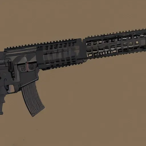 Prompt: technical sketch of an AR-15