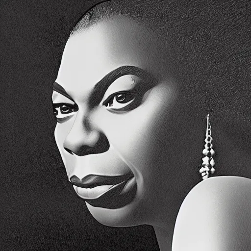 Image similar to nina simone by hieronymus bosch zbrush