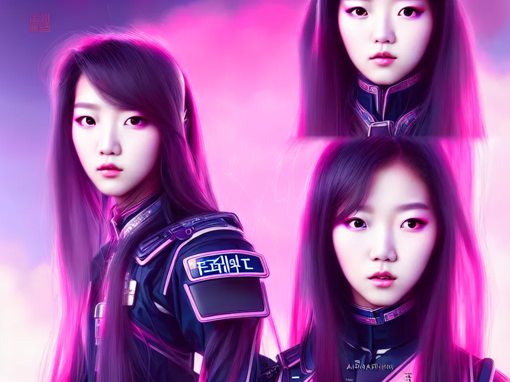 Image similar to portrait jisoo from blackpink futuristic korea police uniform girl, at future neon light rooftop, ssci - fi and fantasy, intricate and very very beautiful and elegant, highly detailed, digital painting, artstation, concept art, smooth and sharp focus, illustration, art by tan zi and ayanamikodon and alphonse mucha and wlop