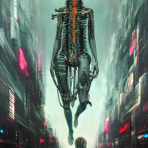 Image similar to Artificial intelligence, recognizing itself,8k,by tristan eaton,Stanley Artgermm,Tom Bagshaw,Greg Rutkowski,Carne Griffiths, Ayami Kojima, Beksinski, Giger,trending on DeviantArt,face enhance,hyper detailed,cityscape background,cybernetic, android, blade runner,full of colour,