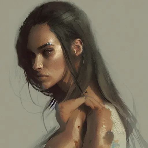 Prompt: model portrait by greg rutkowski