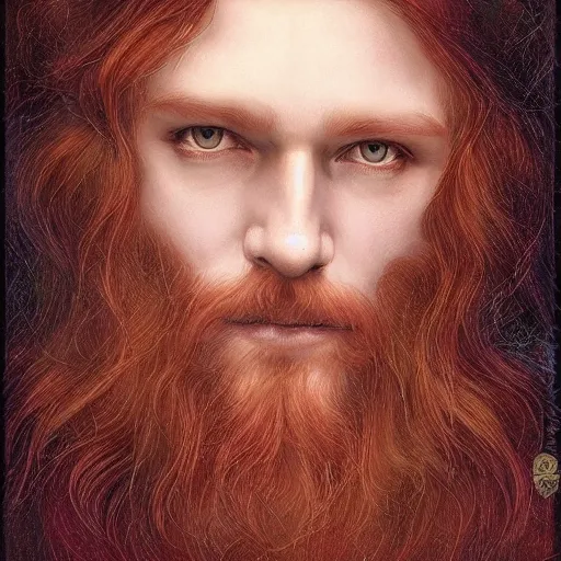 Prompt: amazing artgerm portrait of jorgen glockenschpiel as a preraphaelite painting, collaboration with j. scott campbell and artgerm with edward burn jones