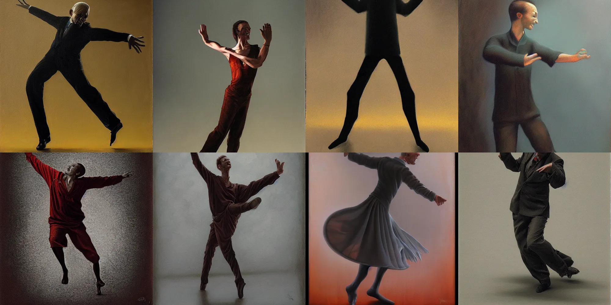 Prompt: a dancing man, dark, jeff christensen