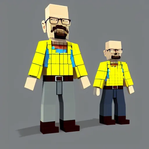 Image similar to walter white, cubes, voxels