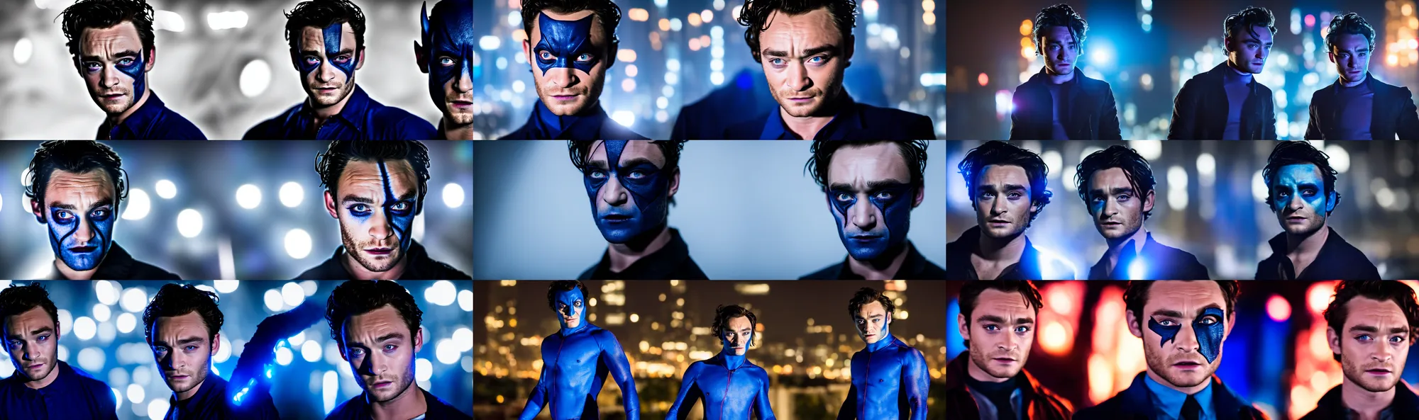 Prompt: photo still of ed westwick as nightcrawler, 8 k, studio lighting bright ambient lighting key light, 8 5 mm f 1. 8