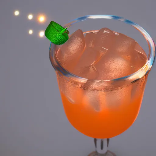 Prompt: image of a drink on the beach, octane render, 4k, realism