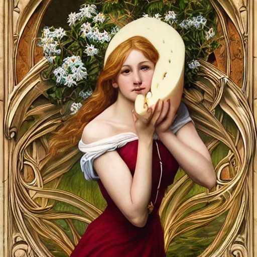 Prompt: amazing artgerm portrait of string - cheese - incident as a preraphaelite painting, collaboration with j. scott campbell and artgerm with edward burn jones