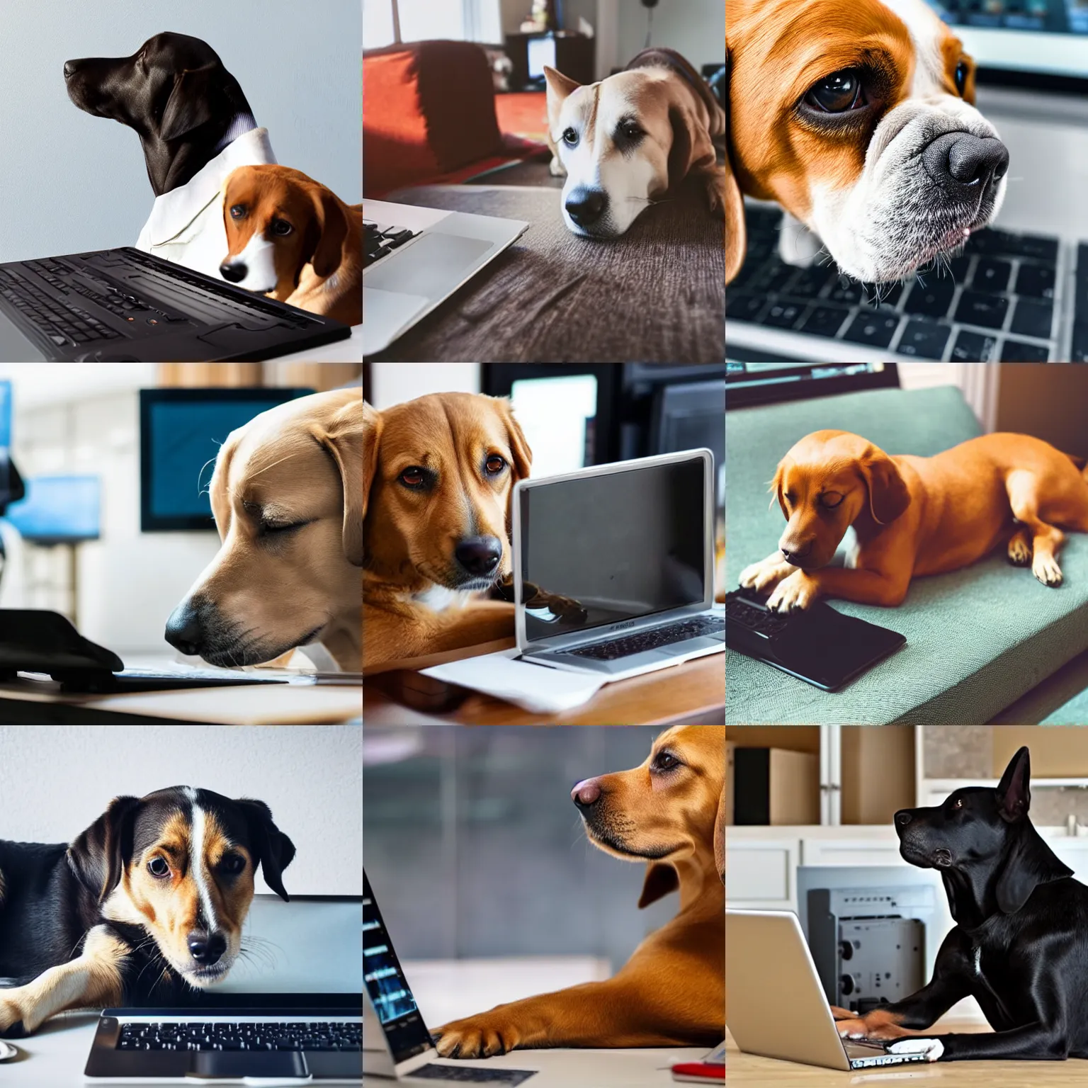 Image similar to a dog using computer