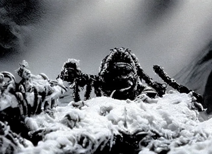 Prompt: antarctic scene from the 1 9 8 2 science fiction film muppet john carpenter ’ s the thing