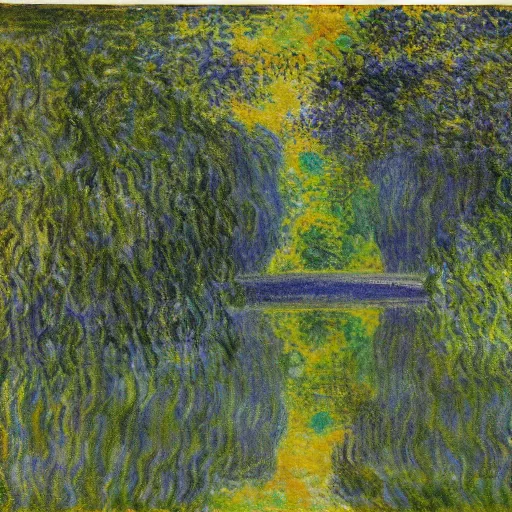 Image similar to geometric refracting pond swamp ash tree, by david hocknet and claude monet, renaissance painting, an ink drawing