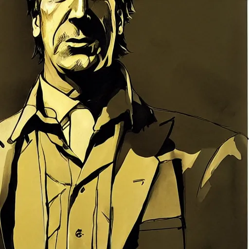 Image similar to A drawing of Saul Goodman by Yoji Shinkawa