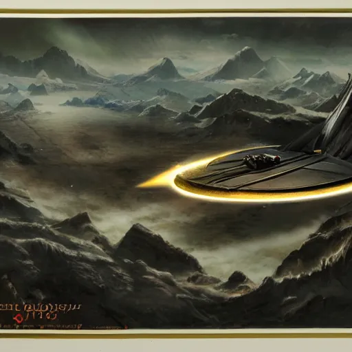 Prompt: A picture of a Klingon Opera, matte painting