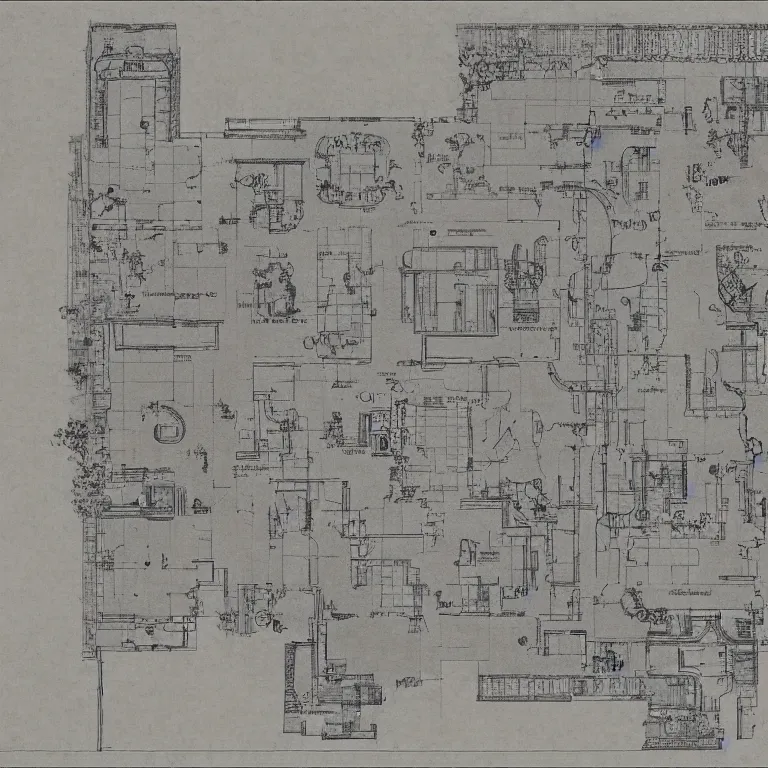 Prompt: floor plan map of a temple in the clouds, by greg rutkowski and james gurney, trending on artstation