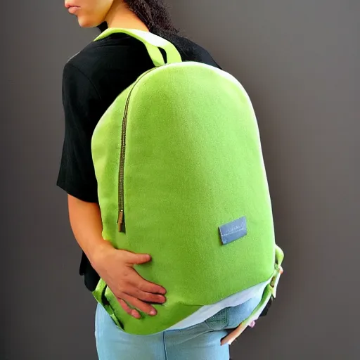 Image similar to avocado backpack, studio display, brilliant design