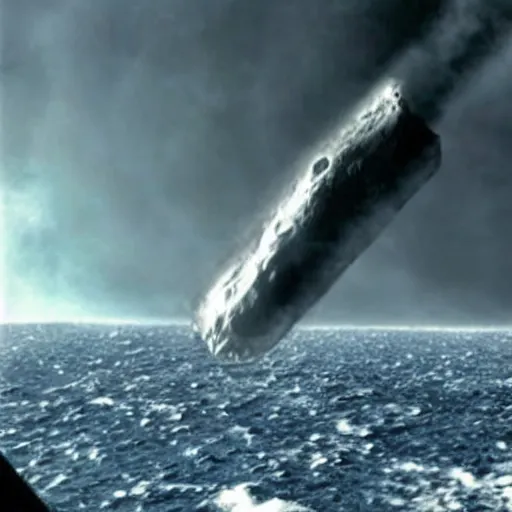 Prompt: titanic hitting an asteroid in space