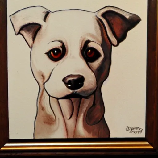Prompt: painting of cute dog, full size, in style of wally wood, photorealistic