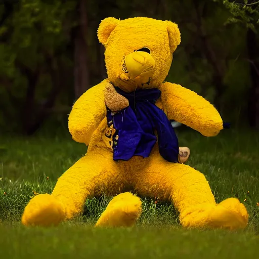 Image similar to a long leg!!! yellow teddy bear, 4 k photo