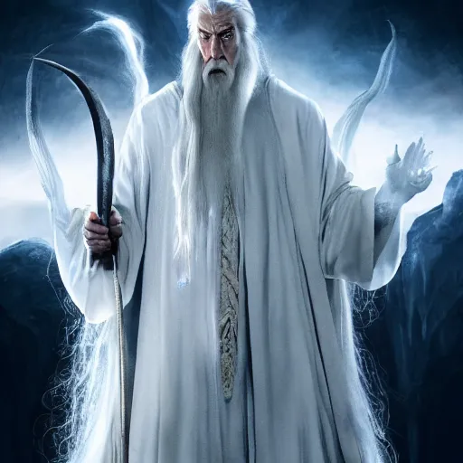 Image similar to Eldritch horror Gandalf the White, photograph, 4k