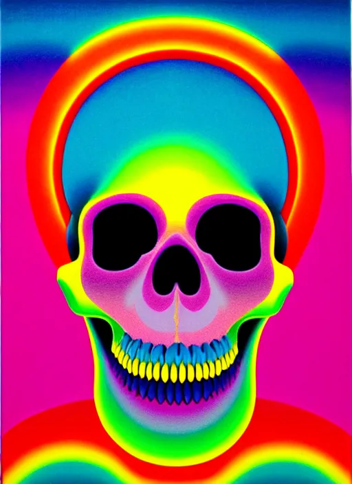 Image similar to skull by shusei nagaoka, kaws, david rudnick, pastell colours, airbrush on canvas, cell shaded, 8 k