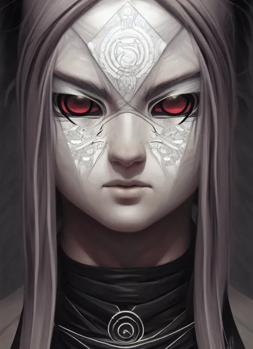 Image similar to symmetry!! portrait of pain from naruto, dark, intricate, elegant, highly detailed, digital painting, artstation, concept art, smooth, sharp focus, illustration, art by artgerm and greg rutkowski and alphonse mucha