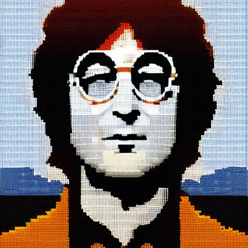 Prompt: John Lennon, pixel art