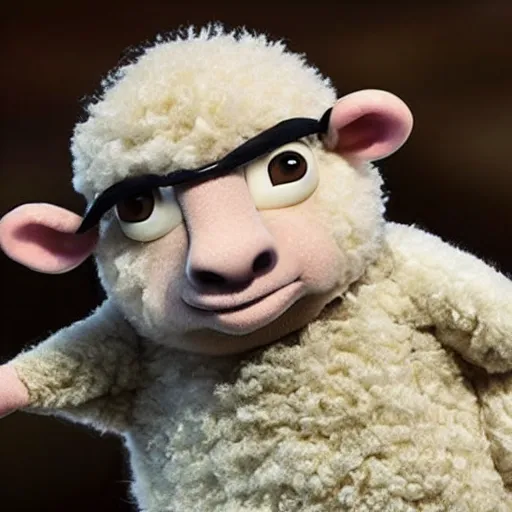 Image similar to dwayne johnson as character on shawn the sheep movie