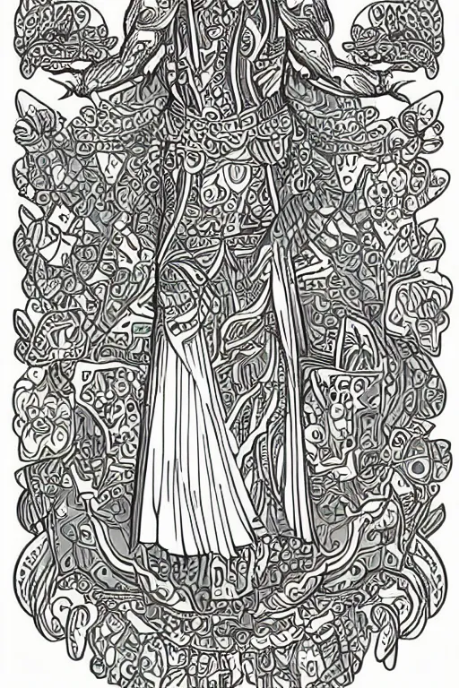 Image similar to a sticker illustration of a duck goddess, highly detailed, elegant, intricate