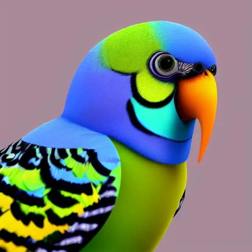 Prompt: an oil painting of a rainbow budgie with black spots, full hd, ue5, ue4, unreal engine 5, artstation