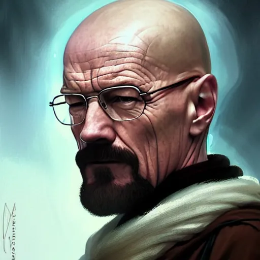 Image similar to Walter White dressed in medieval fashion, D&D, fantasy, intricate, elegant, highly detailed, digital painting, artstation, concept art, matte, sharp focus, illustration, art by Artgerm and Greg Rutkowski and Alphonse Mucha