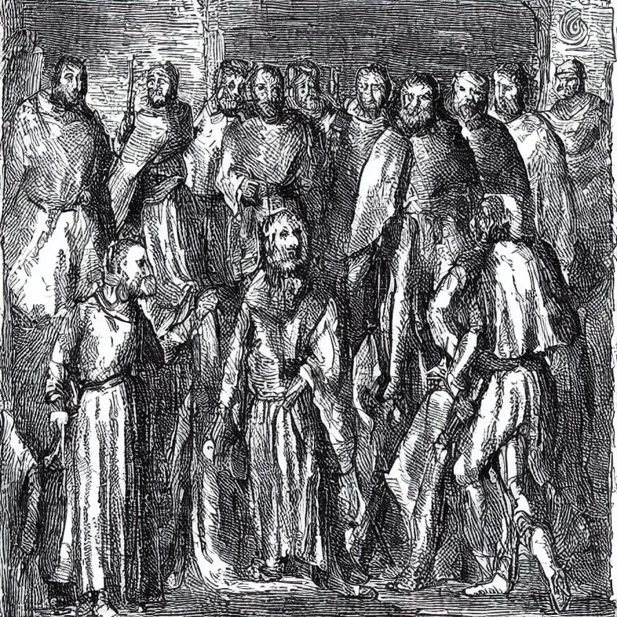 Prompt: john, by the grace of god king of england, lord of ireland, duke of normandy and aquitaine, and count of anjou, to his archbishops, bishops, abbots, earls, barons, justices, foresters, sheriffs, stewards, servants, and to all his officials and loyal subjects, greeting.