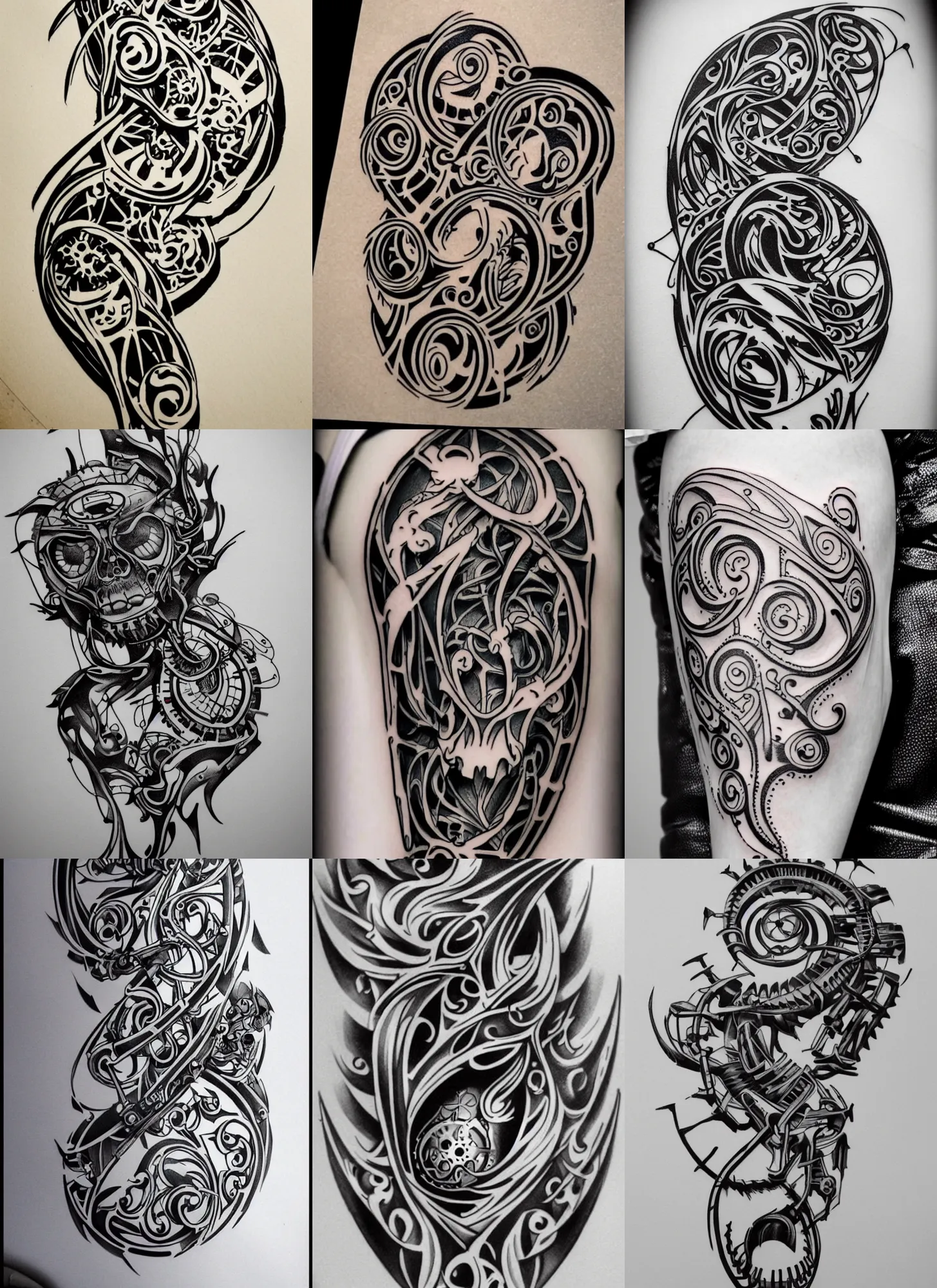 Tattoo Design Stencil biomechanical