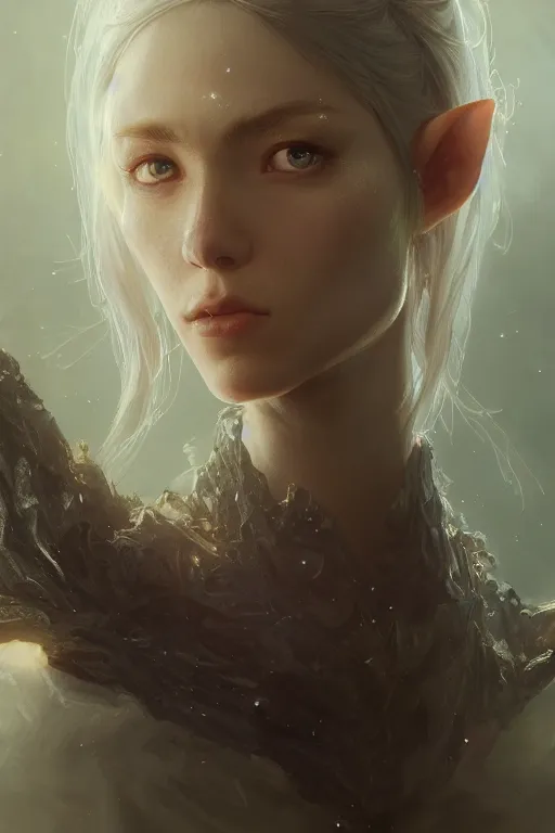 Prompt: a fancy portrait of a beautiful elf girl by greg rutkowski, sung choi, mitchell mohrhauser, maciej kuciara, johnson ting, maxim verehin, peter konig, bloodborne, 8 k photorealistic, cinematic lighting, hd, high details, dramatic, dark atmosphere, trending on artstation