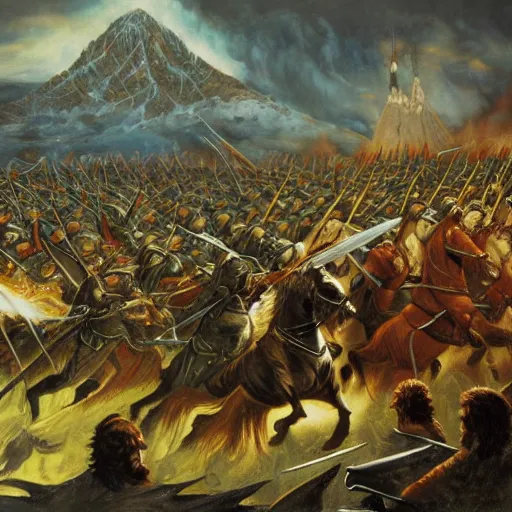 Image similar to the battle of the middle earth, belzinski