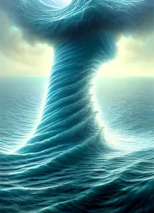 Image similar to A hyper-detailed 3d render like a Oil painting of the Ocean’s dream of The Upward Spiral, surrealism!!!!! surreal concept art, lifelike, photorealistic, digital painting, aesthetic, smooth, sharp focus, Artstation HD, by Greg Rutkowski, Chris Tulloch McCabe, Valentina Remenar and Asher Duran,