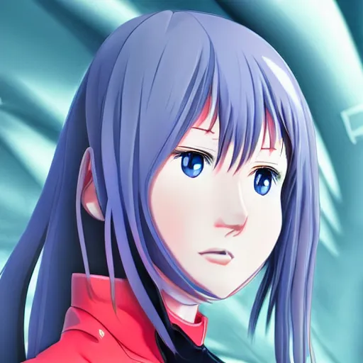 Image similar to hyperrealistic anime portrait of Askuka Langley Soryu EVA Unit 02, Neon Genesis Evangelion, Trending on ArtStation 8k Deviantart portrait Asuka