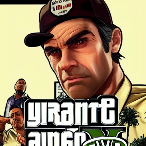 Image similar to robert dinero as a gta5 character, video game art, cover art, grand theft auto