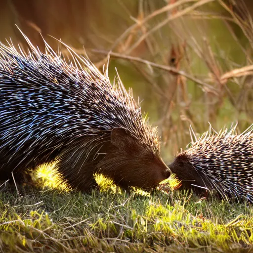 Prompt: a photography of a porcupine