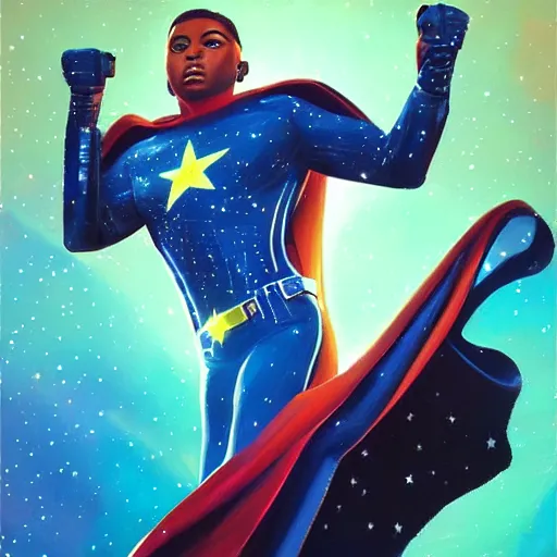 Prompt: star boy, superhero, oil painting, ultradetailed, artstation