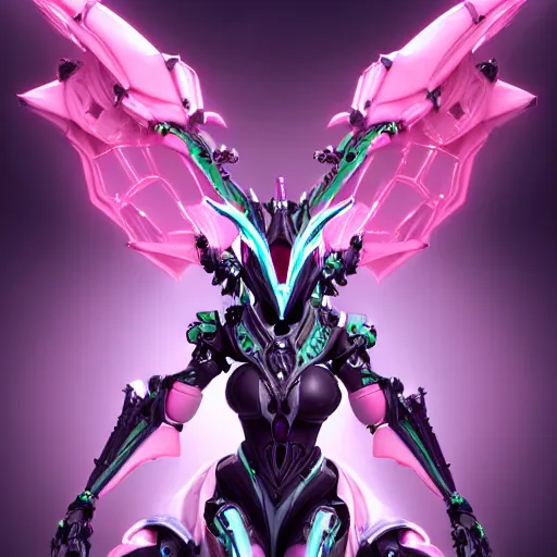 Image similar to highly detailed exquisite fanart, of a beautiful female warframe, but as an anthropomorphic robot dragon, sitting regally on a soft green sofa, with robot dragon head, shining reflective off-white plated armor, bright Fuchsia skin, full body shot, epic cinematic shot, realistic, professional digital art, high end digital art, DeviantArt, artstation, Furaffinity, 8k HD render, epic lighting, depth of field