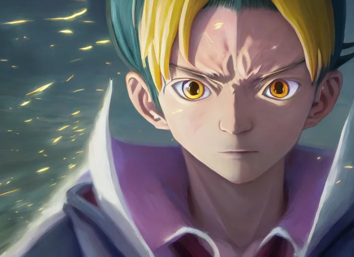 Image similar to highly detailed portrait of yugi moto, in zatch bell, stephen bliss, 8 k, unreal engine, fantasy art by greg rutkowski, loish, rhads, ferdinand knab, makoto shinkai and lois van baarle, ilya kuvshinov, rossdraws, tom bagshaw, global illumination, radiant light, detailed and intricate environment