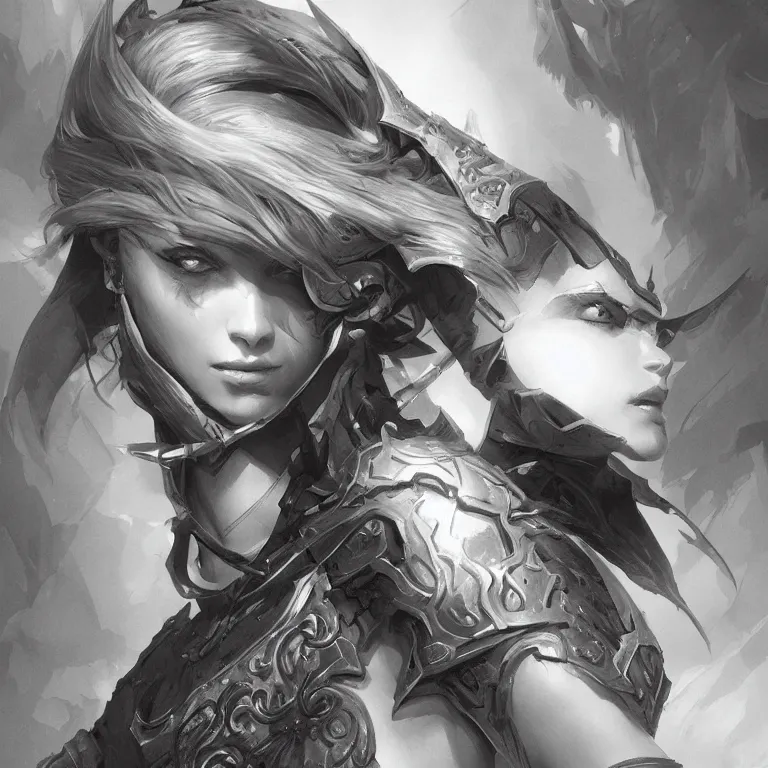 Prompt: paper sketch, black and white, D&D, fantasy, highly detailed, digital painting, trending on artstation, concept art, sharp focus, illustration, art by artgerm and greg rutkowski and magali villeneuve