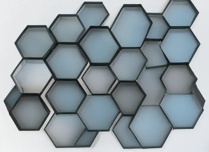 Prompt: upright glass hexagon