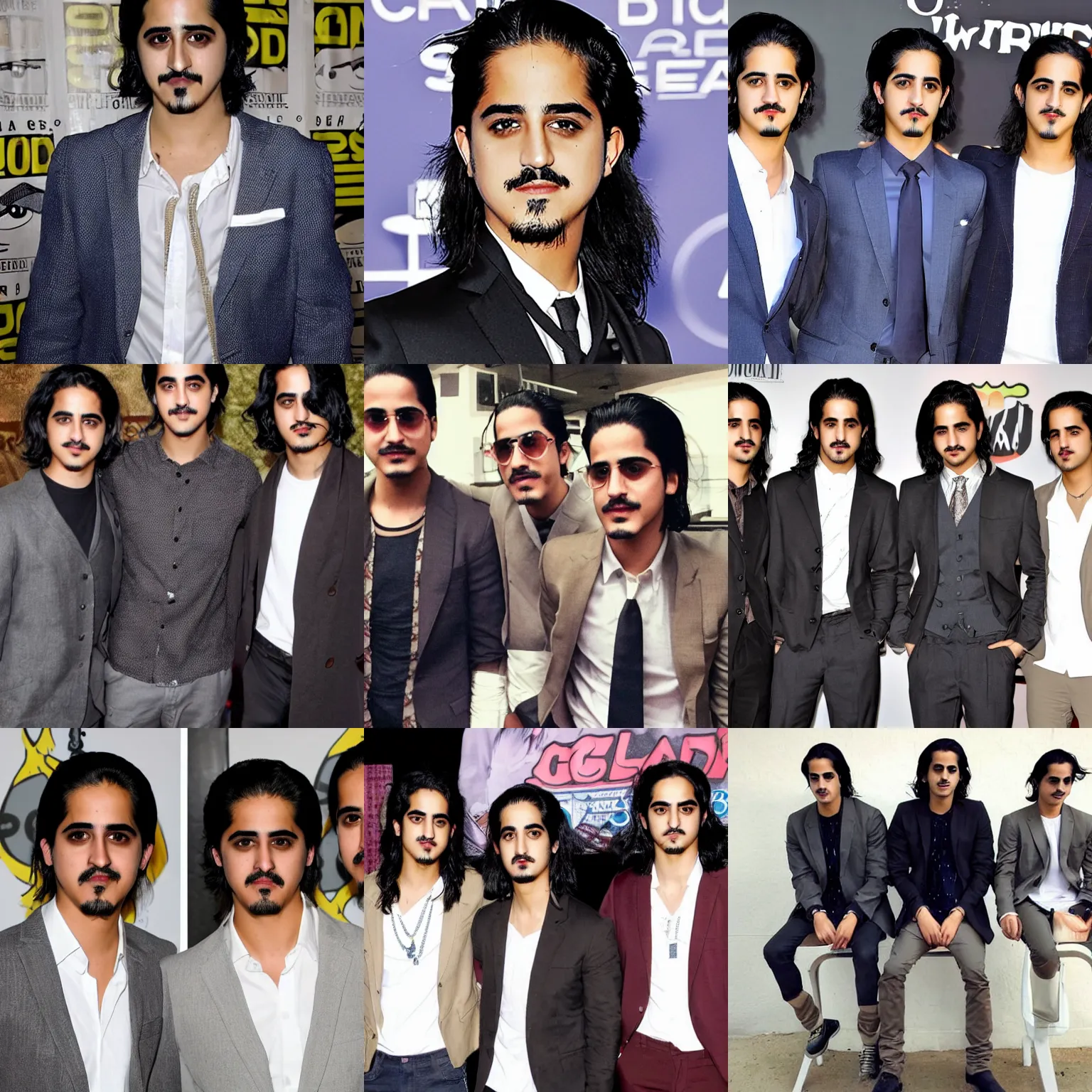 Prompt: clean-shaven Avan Jogia as triplets