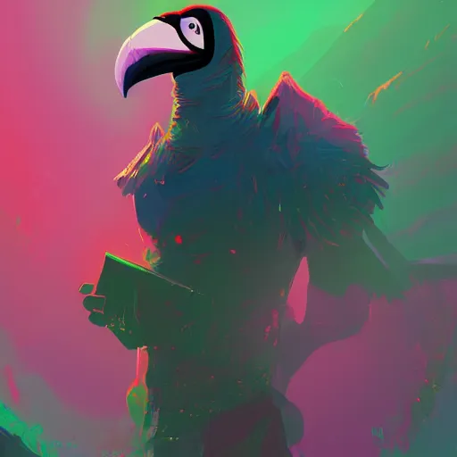 Prompt: anthropomorphic toucan warrior, high fantasy, magical, mythical, digital art, trending on artstation, by alena aenami, by petros afshar, by anton fadeev, by anato finnstark