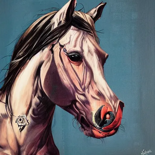 Image similar to beautiful horse by sandra chevrier, artstation, hd