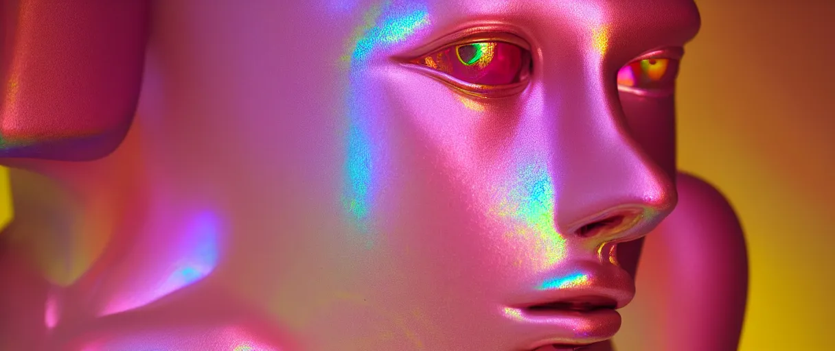 Prompt: hyperrealist highly intricate neoclassical pink iridescent exoskeleton beautifuk god concept art pascal blanche key sage dramatic yellow lighting 8k low angle shallow depth of field
